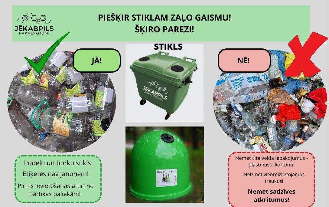 Piešķir stiklam ZAĻO gaismu