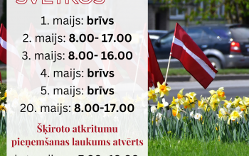 Informējam par darba laika izmaiņām