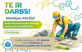 Piedāvājam darbu inženiertehnisko būvju remonta strādniekam