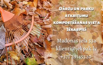 Aicina nodot dārzu un parku atkritumus kompostēšanas laukumā Madonas ielā 53a, Jēkabpilī