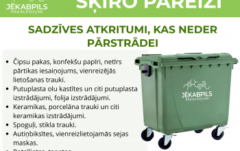 ŠĶIRO PAREIZI- Sadzīves atkritumi, kas nav piemēroti pārstrādei
