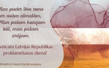 Jēkabpils pakalpojumi kolektīvs sveic valsts svētkos