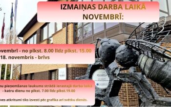 Darba laika izmaiņas 2025.gada novembrī 