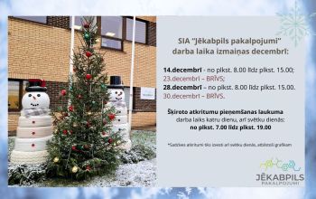  Darba laika izmaiņas decembrī