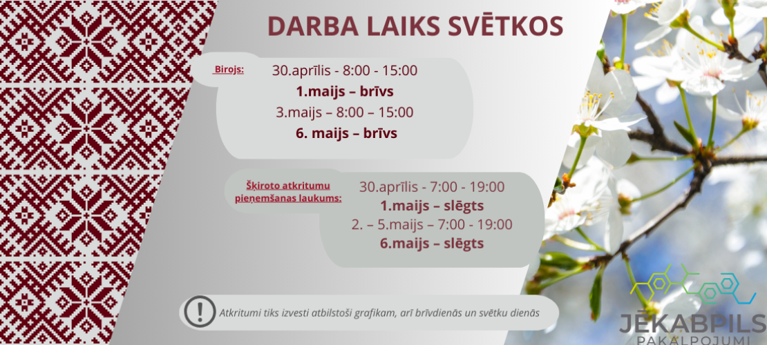 Izmaiņas darba laikā pirmssvētku un svētku dienās