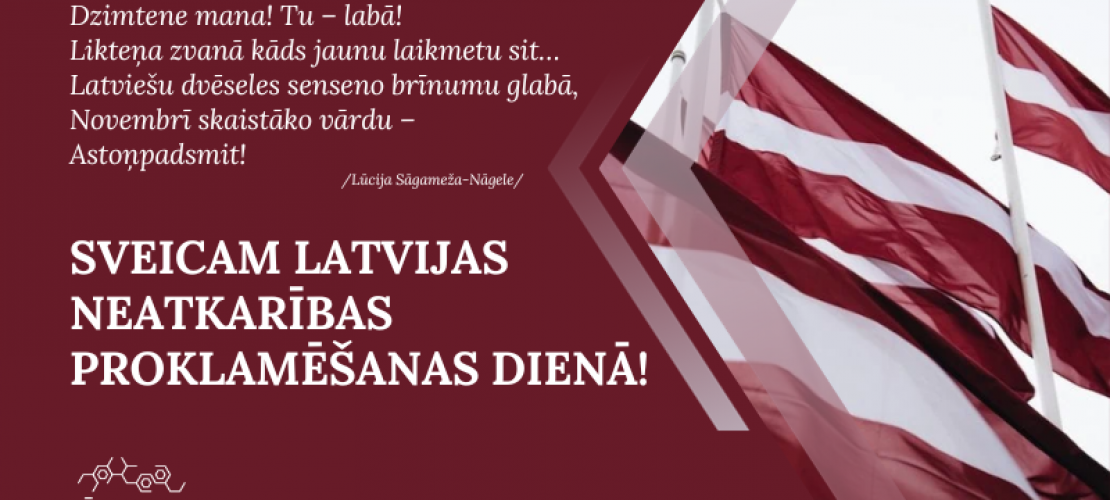 Sveicam valsts svētkos.