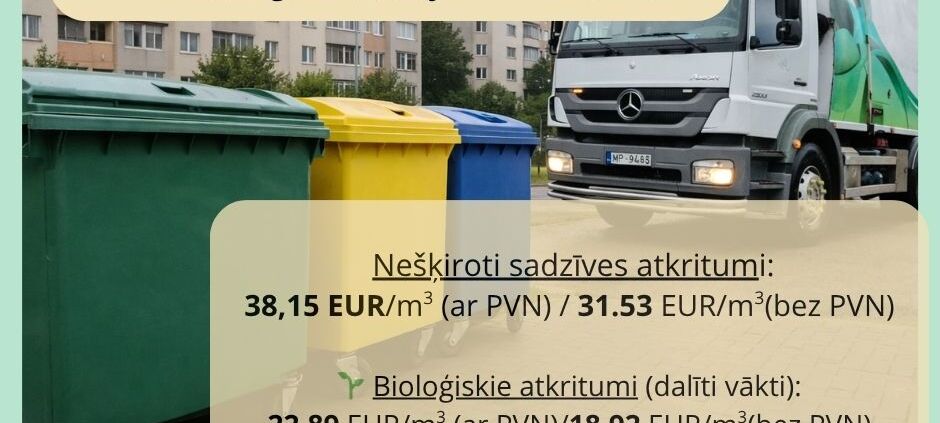 Izmaiņas atkritumu apsaimniekošanas maksā no 1. maija