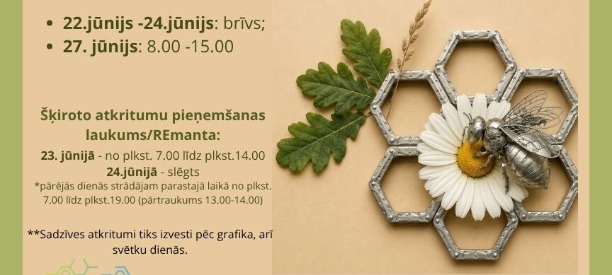 Darba laika izmaiņas jūnijā