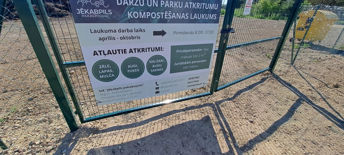 Darbu uzsācis dārzu un parku atkritumu kompostēšanas laukums Jēkabpilī, Madonas ielā 53a